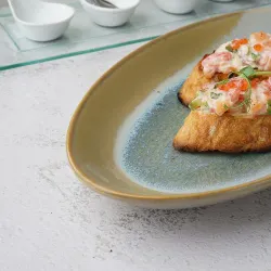 Блюдо овальное 41,5*18 см h3,5 см Fish Pearl Blue Frutti di Mare P.L. [1]