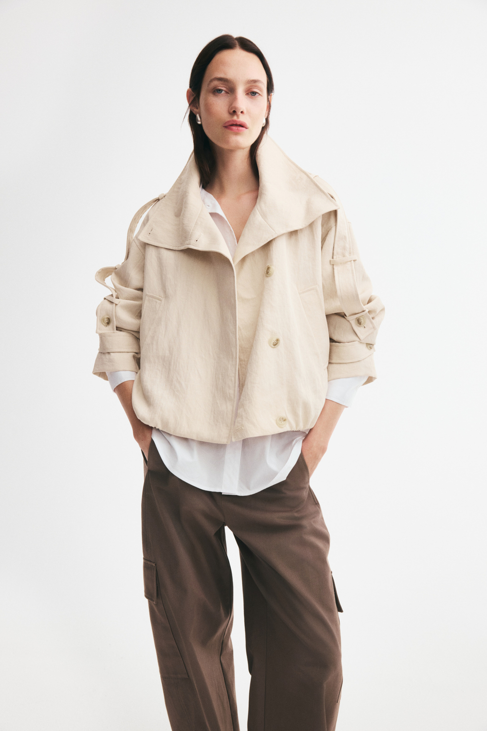Куртка оверсайз в стиле тренча - H&M