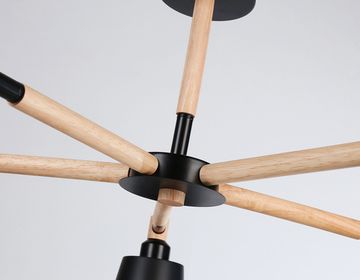 Подвесная люстра 5*E27 TR82211/5 BK/LW черный/светлое дерево Traditional Loft Ambrella