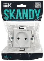 SKANDY Розетка без заземления с защитными шторками 10А SK-R01W арктический белый IEK