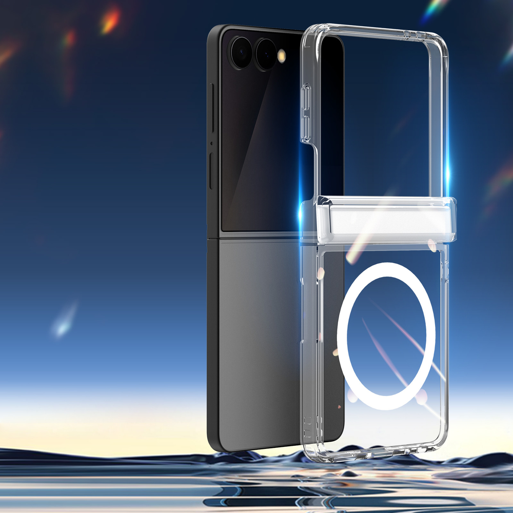 Прозрачный усиленный чехол с MagSafe для Samsung Galaxy Z Flip 8, серия Clin Mag Series от Dux Ducis