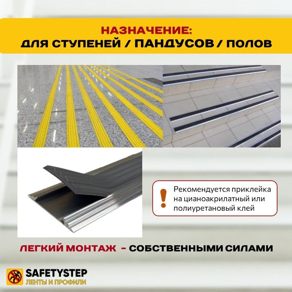 Противоскользящая полоса на ступени. Противоскользящая резиновая вставка 28мм х 4мм, длина: 1 погонныЙ метр