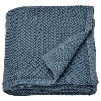 Плед IKEA HUMLEMOTTL серо-синий 130х170 см