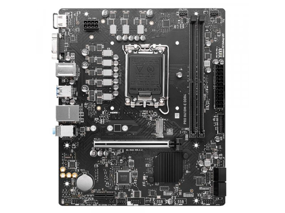 Материнская плата MSI Pro H610M-E DDR4, Socket LGA 1700, Intel H610, mATX, RTL
