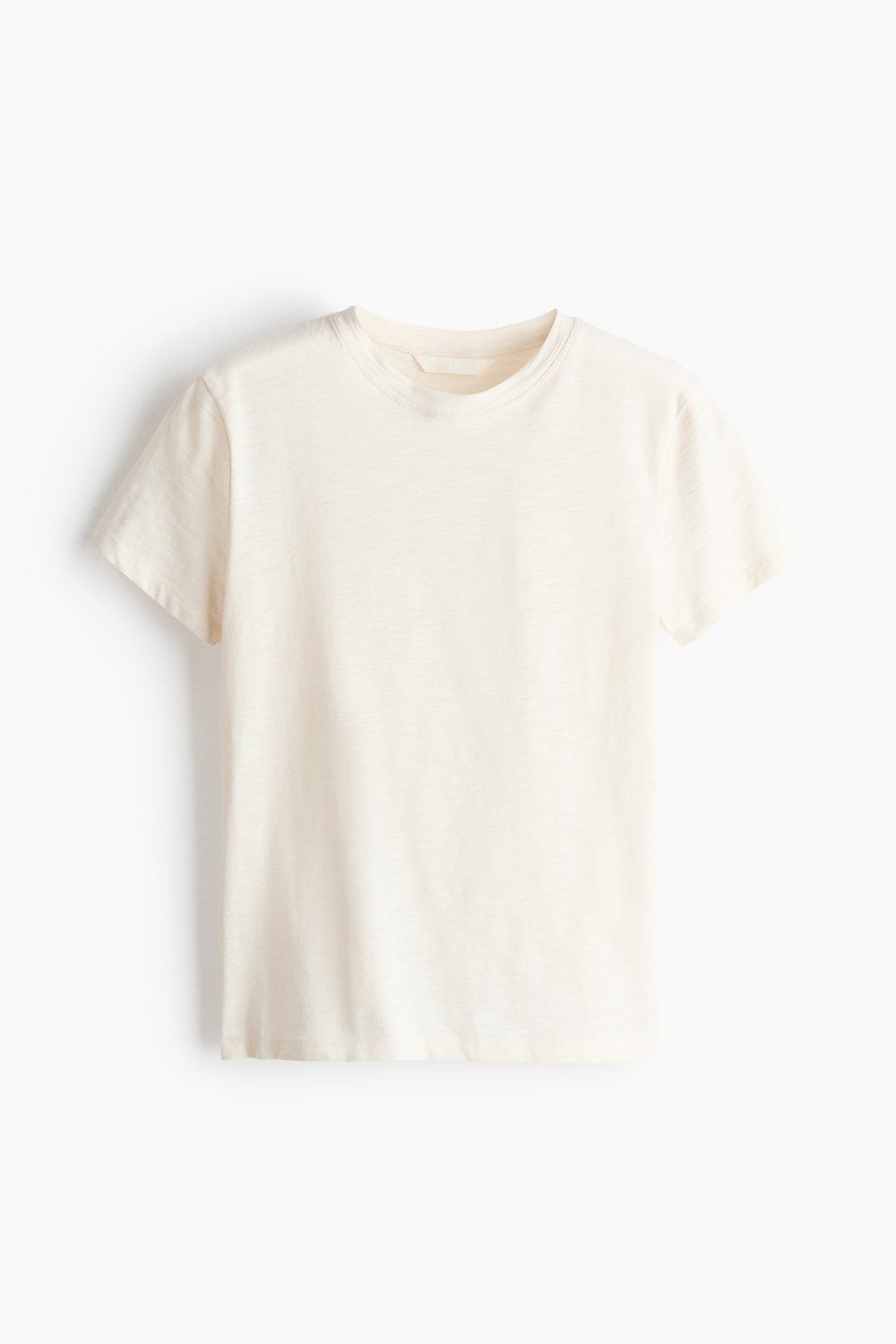 Облегающая футболка — Цвет слоновой кости - H&M