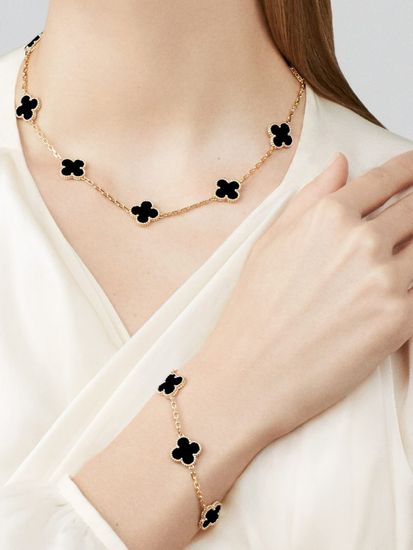 Браслет Van Cleef & Arpels Vintage Alhambra в желтом золоте с ониксом