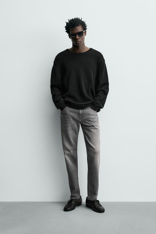 ZARA БАЗОВЫЕ ДЖИНСЫ SLIM FIT, СВЕТЛО-СЕРЫЙ