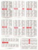 Календарики карманные 20 штук. Плакаты 1987 - 1990 гг. - СССР