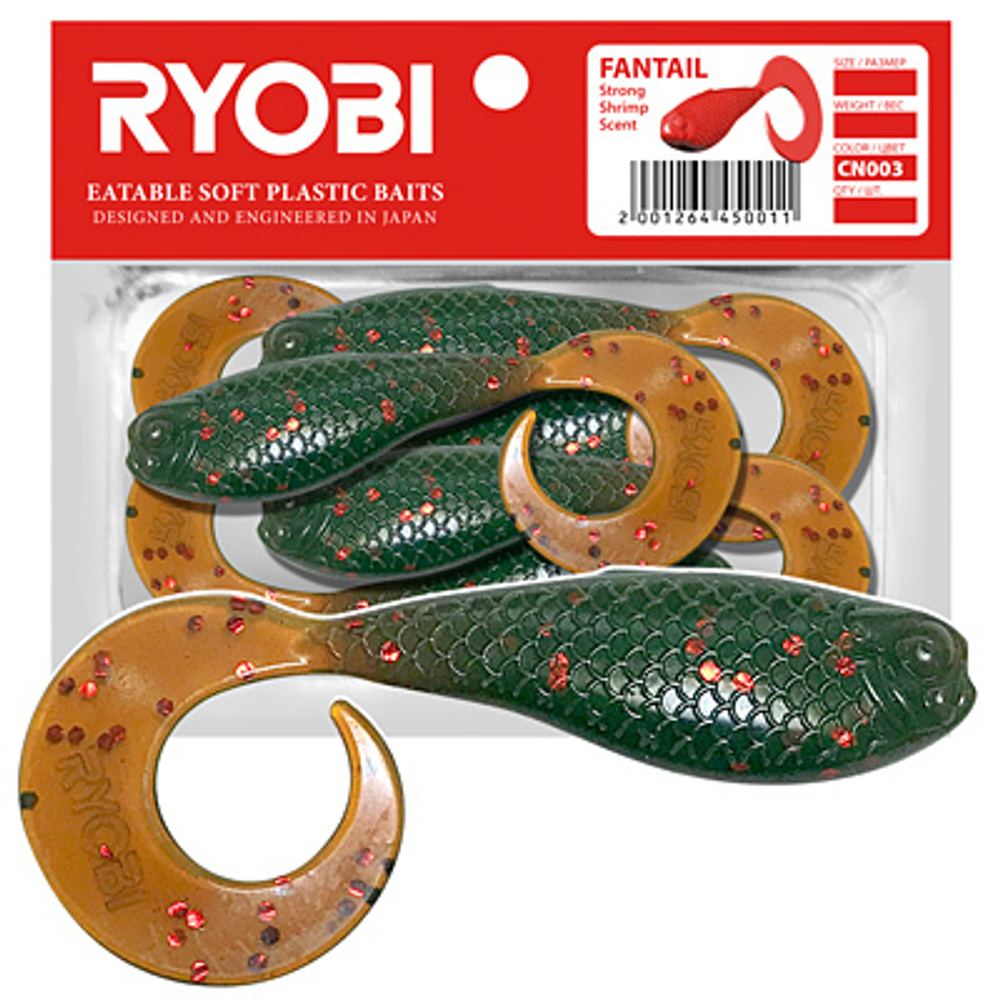 Мягкая силиконовая приманка риппер-твистер Ryobi FANTAIL