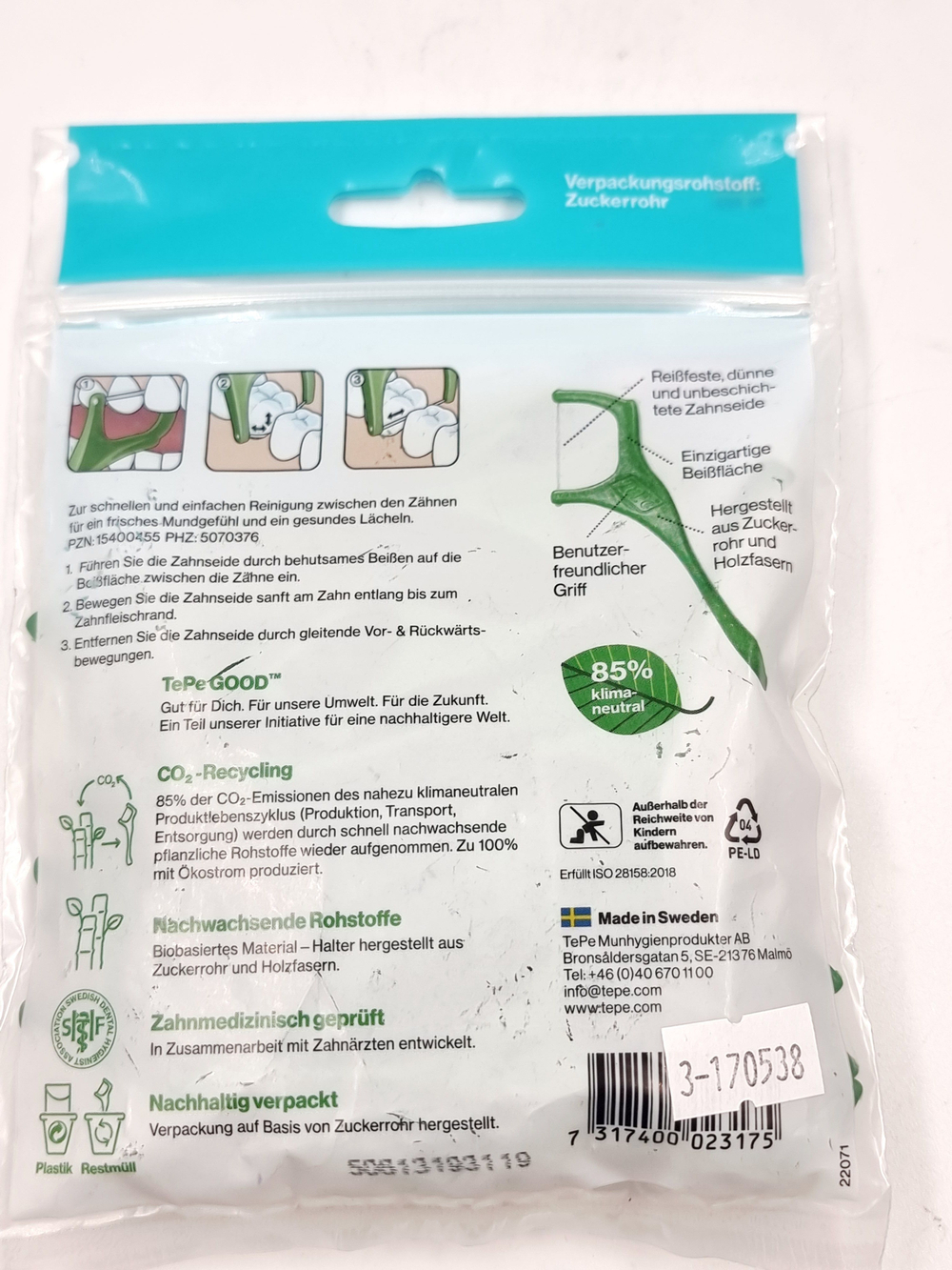 Межзубная нить флоссер TePe GOOD Mini Flosser на держателе, 36 шт (Из Финляндии)