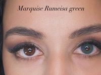 Натуральные бирюзовые цветные линзы Marquise Rumeisa green / Бирюзовые цветные линзы для светлых и темных глаз / 12 месяцев