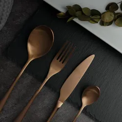 Ложка столовая 21 см матовая цвет светлая медь PVD Alessi-Copper P.L. [12]