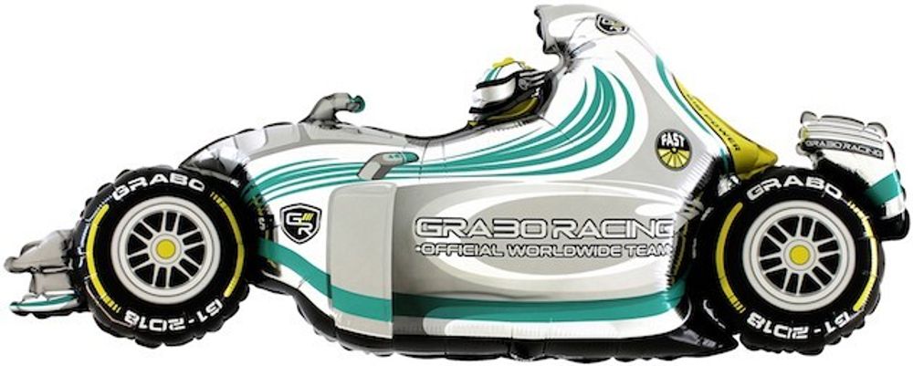 Gr (49''/124 см) Фигура, Гоночный автомобиль, Серый, 1 шт.