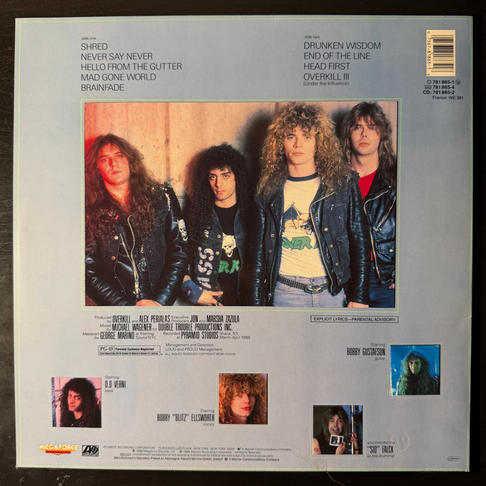 Overkill ‎– Under The Influence (Германия 1988г.)