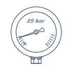 Манометр глицериновый D63 G1/4 - 25 Bar - радиальное подключение VERSO