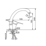 Смеситель для кухни 40к F4104 FRAP (выс.пов.излив, п/шпильку, хром, латунь)