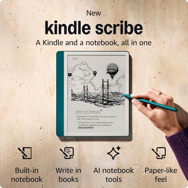 Электронная книга Amazon Kindle Scribe (2024) 64Gb with Premium Pen Зеленый | Metallic Jade