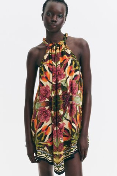 Платье с принтом и платочным низом - H&M