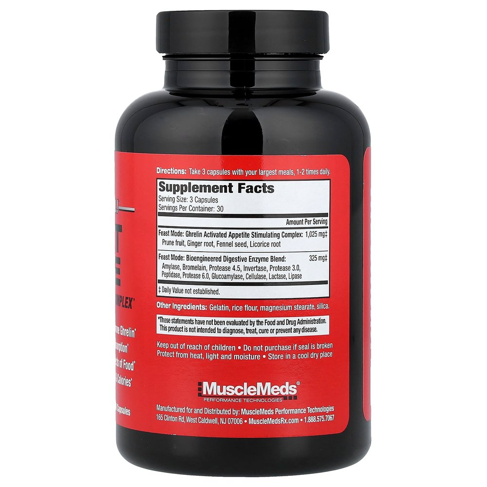 MuscleMeds, Feast Mode, комплекс для стимуляции аппетита, 90 капсул