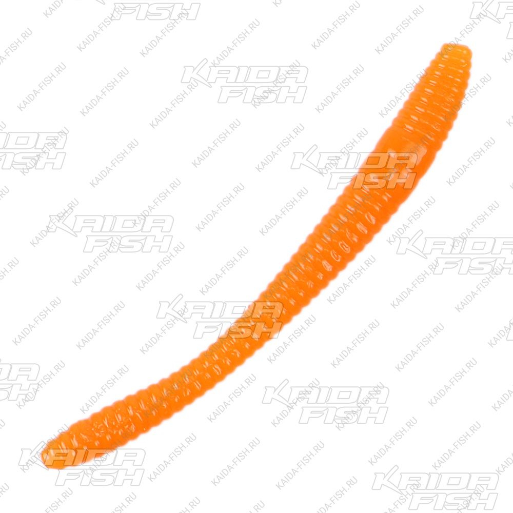 Съедобная силиконовая плавающая приманка AK Rain Worm 2,5 Cheese Сыр 63 мм цв оранжевый 100
