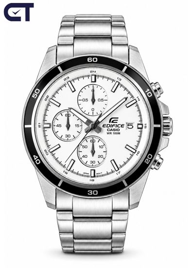 CASIO EFR-526D-7AVUDF EDIFICE мужские наручные часы — стальной хронограф с белый циферблатом
