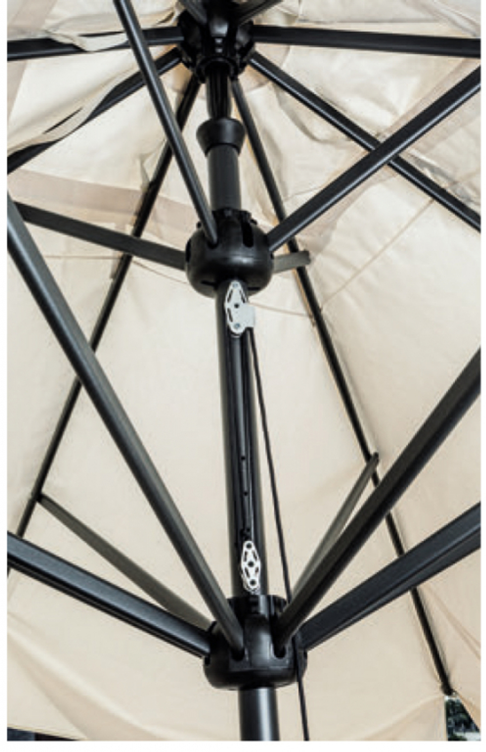 Зонт профессиональный телескопический 3х4 м Scolaro Leonardo Telescopic, антрацит, слоновая кость