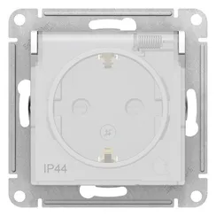 Розетка с крышкой Systeme Electric AtlasDesign Aqua Белый ATN440146