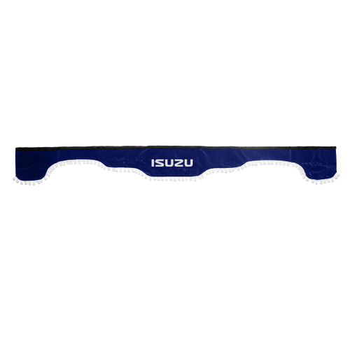 Ламбрекен ISUZU (флок, синий, белые шарики) 230см