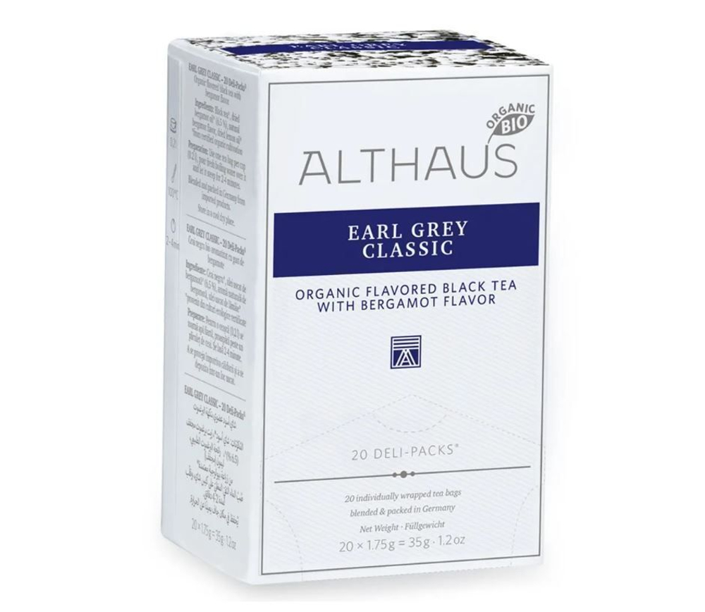 Althaus Earl Grey Classic Deli Pack Organic чай черный ароматизированный в пакетиках, 20 шт