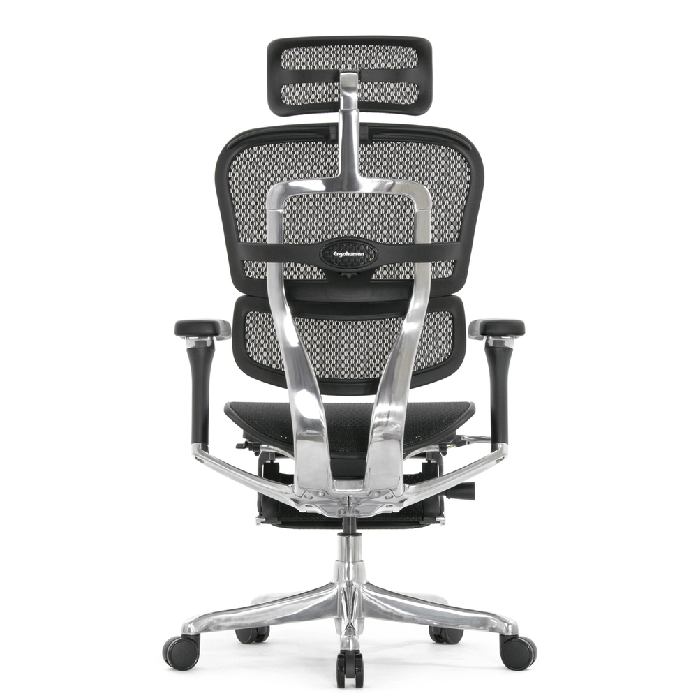 Кресло FALTO Ergohuman Luxury 2 с подножкой ( чёрный каркас /сетка чёрный T-168-B1 Black )