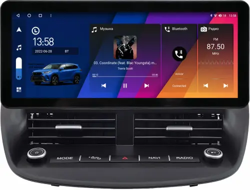 Магнитола для Ford Kuga 2 2013-2019 - Canbox H-Line 1408 монитор 12.3" QLED в стиле Audi на Android 10, Быстрая, ТОП-процессор, CarPlay, 4G SIM-слот