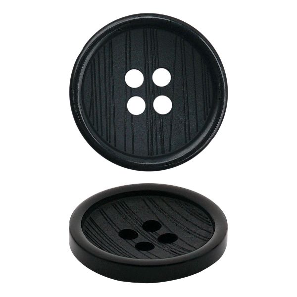 Пуговицы 4 прокола 28L=18 мм, Black, черный, NE116, 36 шт