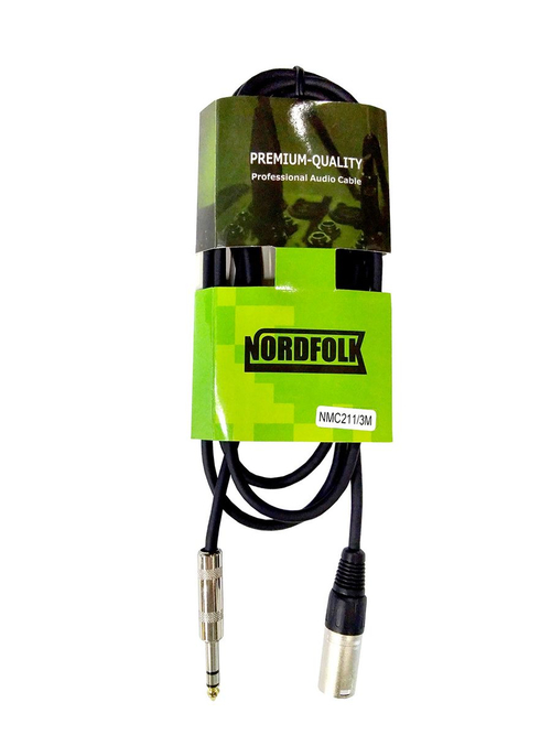 Nordfolk NMC211/5M кабель XLR male - 6.3 мм jack stereo, металл разъёмы, 5 м.