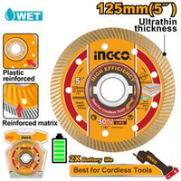 Диск алмазный ультратонкий сегментированный 125х10х1.5х22мм INGCO DMD051251 INDUSTRIAL