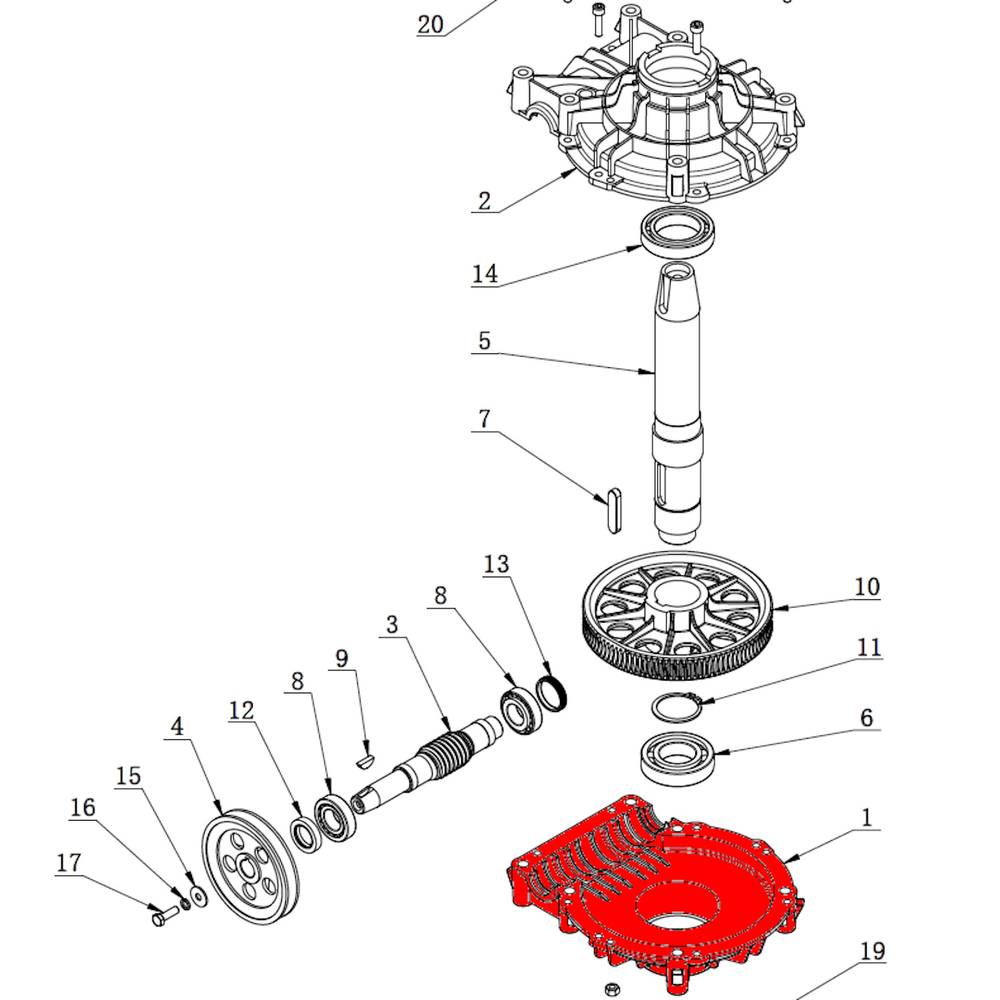 Нижняя часть корпуса редуктора V521, V524, V526, V526U, V624, V626, V626IT, V730