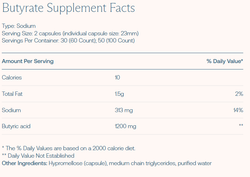Butyrate with Sodium: Gut Health Supplement 60 капсул BodyBio