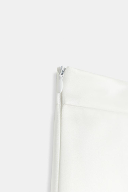 ZARA АТЛАСНЫЕ БРЮКИ BARREL, ЖЕЛТОВАТО-БЕЛЫЙ