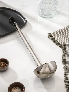 Половник, 240 мл, h=44,5 см, цельнонатянутый, цвет серебряный