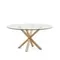Круглый стеклянный стол Argo на стальных ножках с черной отделкой, Ø 150