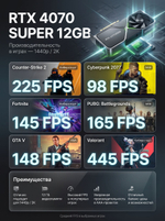 Игровой компьютер FIRESTRIKE OPTIMA Ryzen 7 7800X3D / RTX4070 SUPER 12ГБ / 32ГБ DDR5 / SSD 1,5ТБ