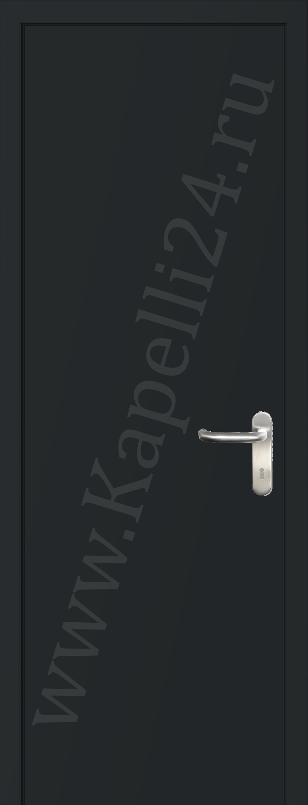 Дверь влагостойкая пластиковая KAPELLI multicolor ДГ RAL 7021 Черно-серый + коробка