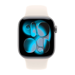 Умные часы Apple Watch Series 11 GPS, 42mm, Space Gray Aluminium Case with Starlight Sport Band, M/L