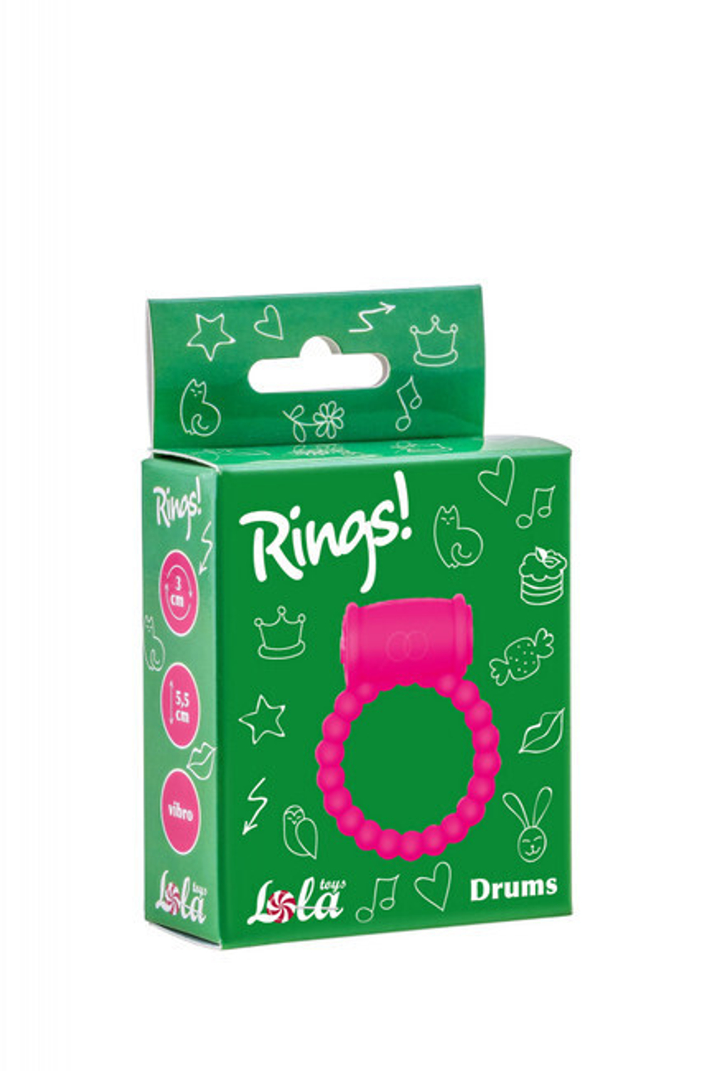 Эрекционное силиконовое кольцо с вибрацией Rings Drums pink (Цвет: розовый)