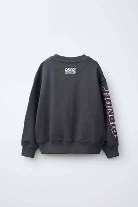 ZARA ТОЛСТОВКА С ПРИНТОМ-ЛОГОТИПОМ RIPNDIP, АНТРАЦИТОВО-СЕРЫЙ