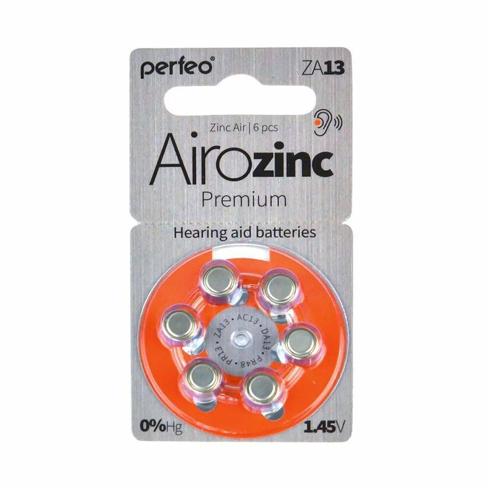 Perfeo ZA13/6BL Airozinc Premium, для слуховых аппаратов *6/60
