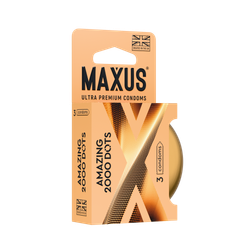 Презервативы MAXUS 2000 Amazing Dots №3 в железном кейсе, точечные, 3 шт