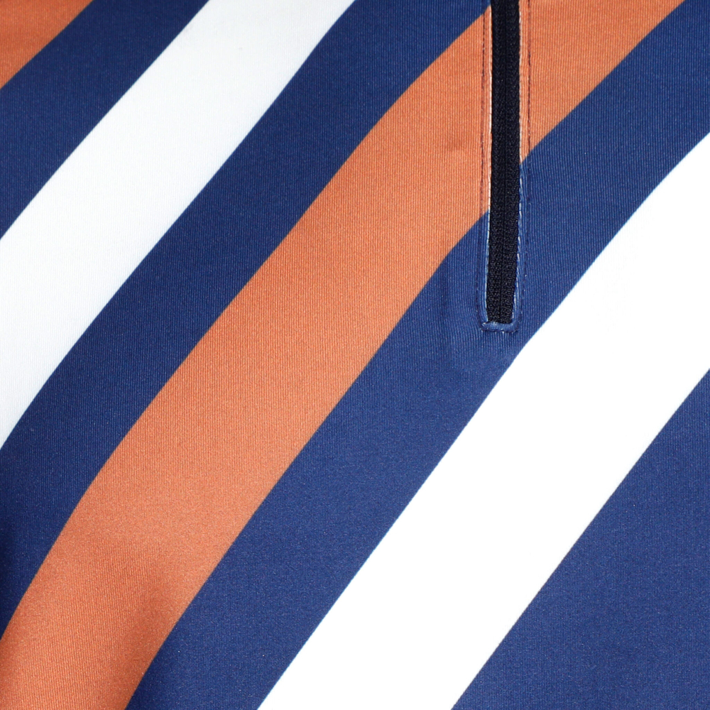 Мужское теннисное поло Quiet Please Retro Stripe Long Sleeve Men - Blue