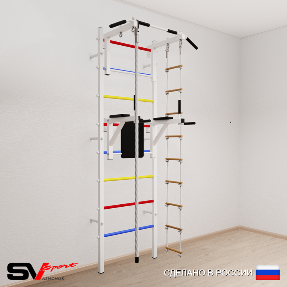 Шведская стенка Sv Sport 575 (Турник стандарт/Брусья/Канат/Лестница)