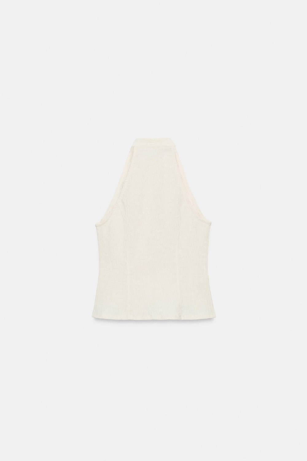 ZARA ЖИЛЕТ С ВОРОТНИКОМ ХАЛТЕР, ЭКРЮ