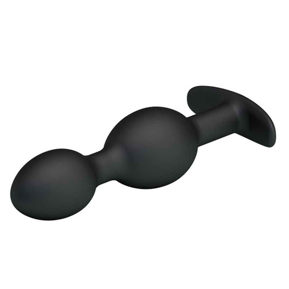 Анальная втулка для ношения со смещенным центром тяжести Silicone Anal Balls (Цвет: черный)